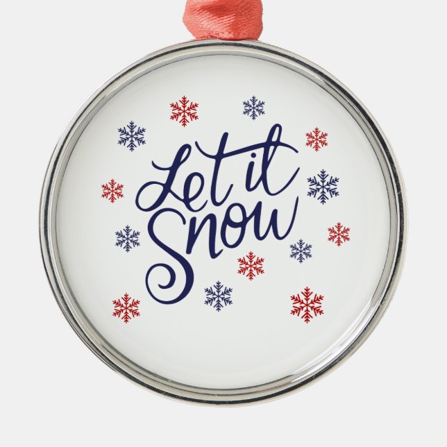Lassen Sie es schneebedecken Ornament Aus Metall (Vorne)