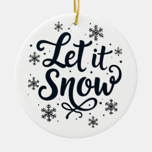 Lassen Sie es Schneeflocken Wintersaison Weihnacht Keramik Ornament