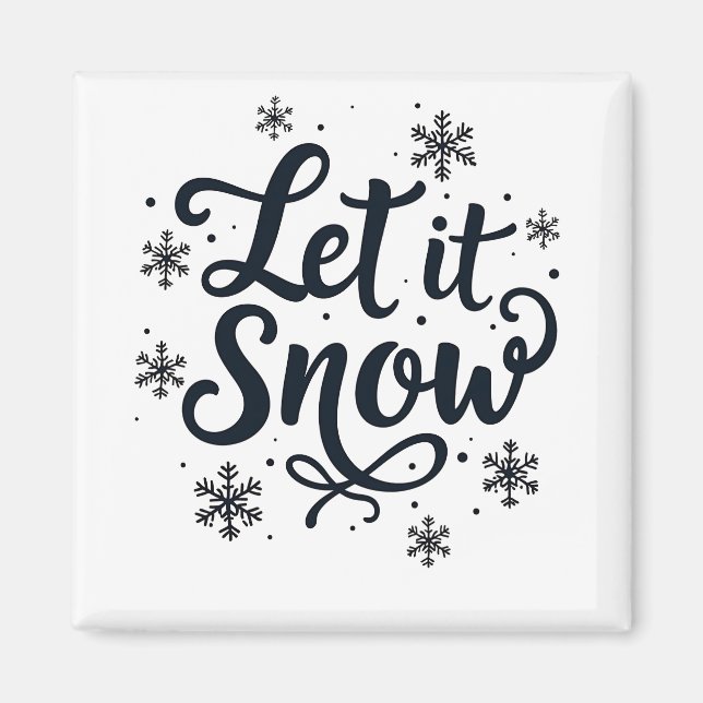 Lassen Sie es Schneeflocken Wintersaison Weihnacht Magnet (Vorne)