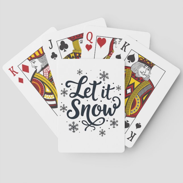Lassen Sie es Schneeflocken Wintersaison Weihnacht Spielkarten (Rückseite)