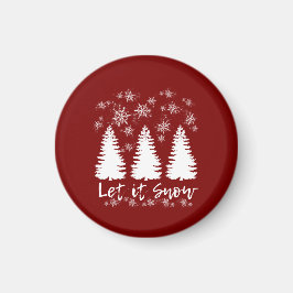 Lassen Sie es schneegearbeitete Canvas drucken Magnet