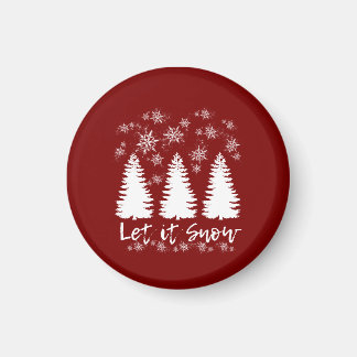 Lassen Sie es schneegearbeitete Canvas drucken Magnet