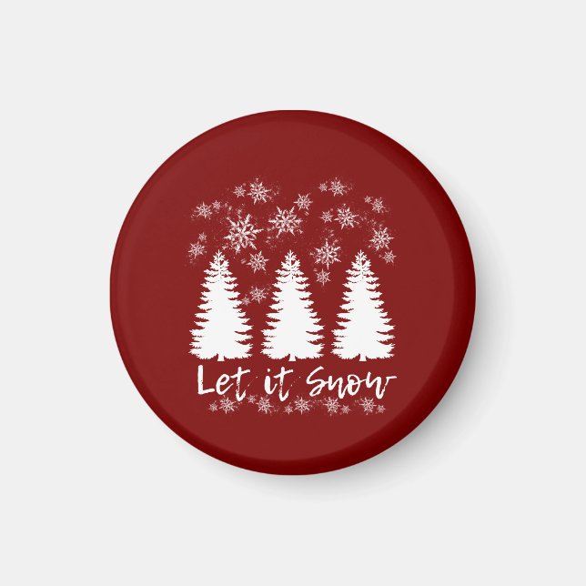 Lassen Sie es schneegearbeitete Canvas drucken Magnet (Vorne)