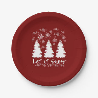 Lassen Sie es schneegearbeitete Canvas drucken Pappteller