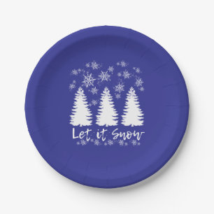 Lassen Sie es schneegearbeitete Canvas drucken Pappteller