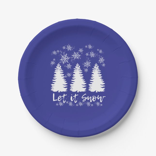 Lassen Sie es schneegearbeitete Canvas drucken Pappteller (Vorderseite)