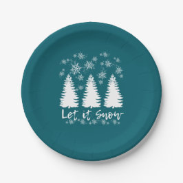 Lassen Sie es schneegearbeitete Canvas drucken Pappteller
