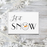 Lassen Sie es Schneemann einfach moderne Feiertagskarte<br><div class="desc">Lassen Sie es Schnee Typografie und Drehbuch erstellen dieses niedliche Schneemann Gesicht in der "O" in das Wort SNOW hinzugefügt, um eine bezaubernde rustikale moderne Art Urlaub Grußkarte zu schaffen. Jede Familie oder jeder Freund auf Ihrer Urlaubskarte würde Liebe haben, eine so süße Grußkarte zu erhalten. Schön! 100% Kundenzufriedenheit bei...</div>
