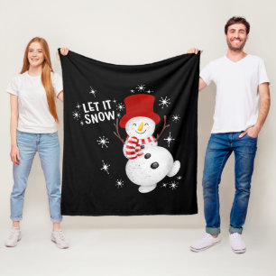 Lassen Sie es Schneemann Fleece Blanket