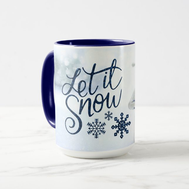 Lassen Sie es Schneemann große Tasse (Vorderseite Links)