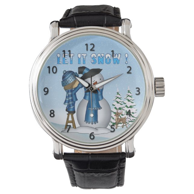 Lassen Sie es Schneemann sehen Armbanduhr (Vorderseite)