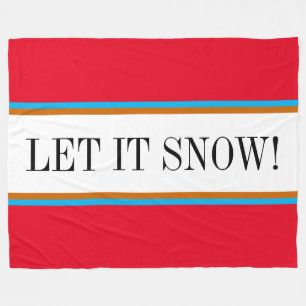 LASSEN SIE ES SCHNEEN Fest Bright Red White Stripe Fleecedecke