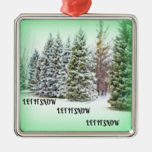 LASSEN SIE ES SCHNEEN SILBERNES ORNAMENT