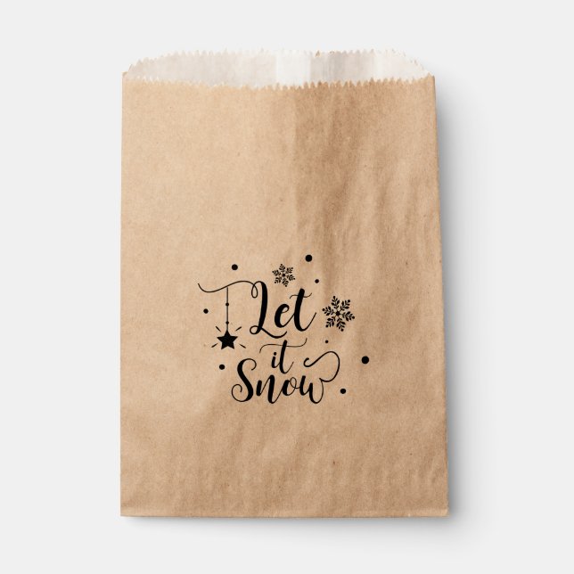 LASSEN SIE ES SCHNEEN Skript Winter Weihnachtsfeie Geschenktütchen (Vorderseite)