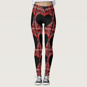 Lassen Sie es schneerot raue Leggings Ski Holiday