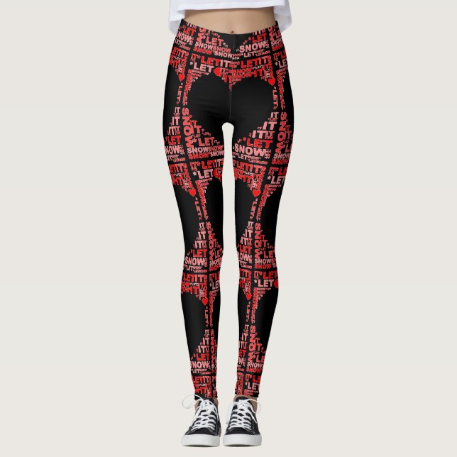 Lassen Sie es schneerot raue Leggings Ski Holiday (Vorderseite)