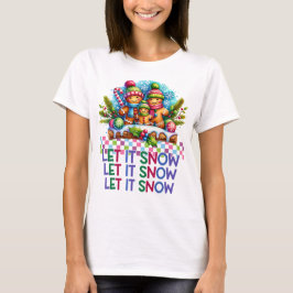 Lassen Sie es schneit Lebkuchen Familie Weihnachte T-Shirt