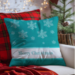 Lassen Sie es schneit Weihnachtskissen, Aqua Kissen