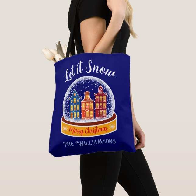 Lassen Sie es Snow Snowglobe Amsterdam Weihnachtsd Tasche (Von Nahem)
