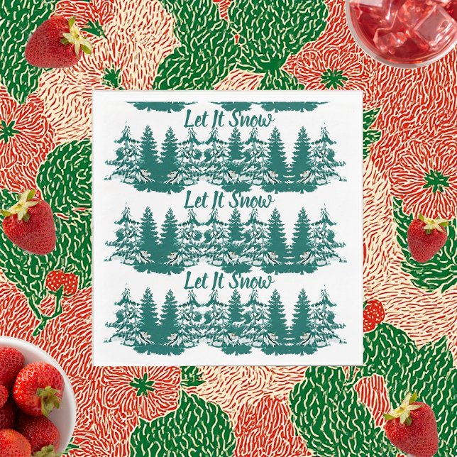 Lassen Sie es Wasser Farbe Winter Weihnachtswald Serviette (Let it Snow Watercolor Winter Christmas Woodland Napkins)