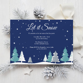 Lassen Sie es Winter Bäume Weihnachten Party Schne Einladung