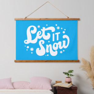Lassen Sie es Winter-Design erstrahlen Wandteppich Mit Holzrahmen