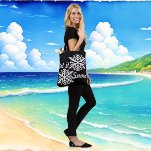 Lassen Sie es Winter weiße Schneeflocken elegant S Tasche