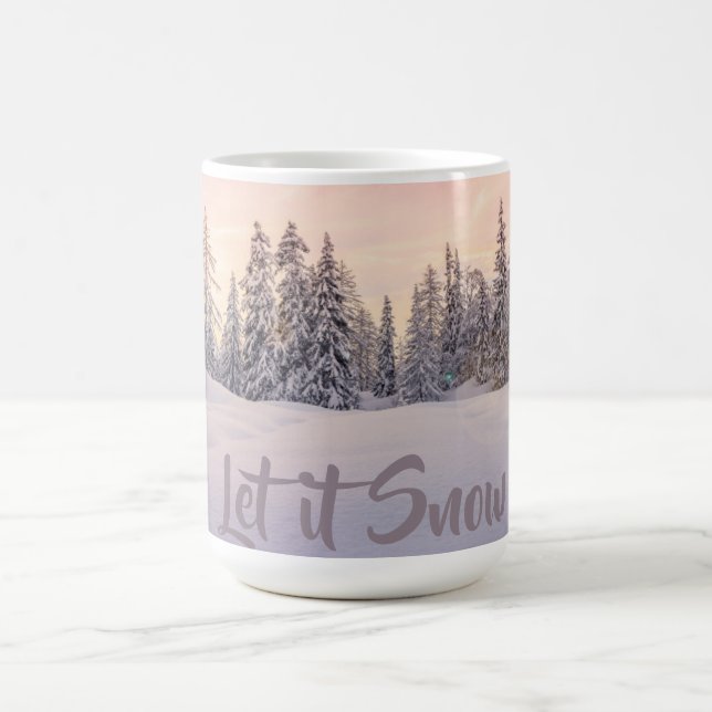 Lassen Sie es Winterwaldszene Schnee Kaffee Tasse (Mittel)