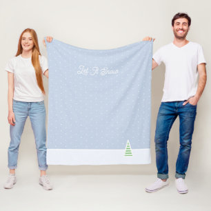 Lassen Sie es winzige Winter Baum Eis Blue Polka D Fleecedecke