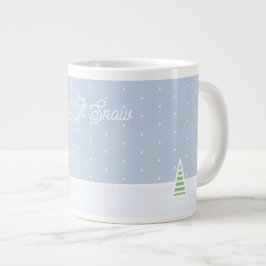 Lassen Sie es winzige Winter Baum Eis Blue Polka D Jumbo-Tasse