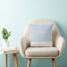 Lassen Sie es winzige Winter Baum Eis Blue Polka D Kissen