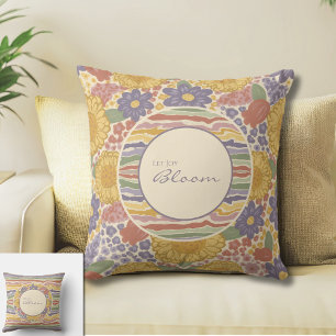 Lassen Sie Freude Aufblühen Reversible Floral Wurf Kissen