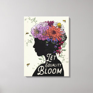 Lassen Sie Gleichheits-Blüte - Leinwanddruck 18" 