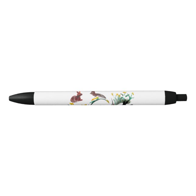 Lassen Sie Kaninchen-Lauf, Blumentierkunst laufen Kugelschreiber (Vorderseite)