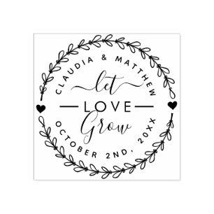 Lassen Sie Liebe ringsum Wreath-elegantes Gummistempel