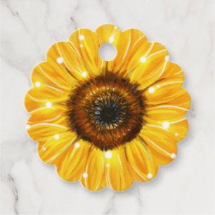 Lassen Sie Liebe Sonnenblume-Schablonen-rustikale Geschenkanhänger