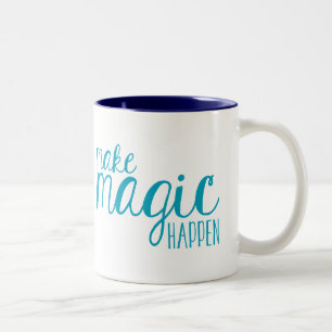 Lassen Sie Magie geschehen Typografie-Tasse Zweifarbige Tasse