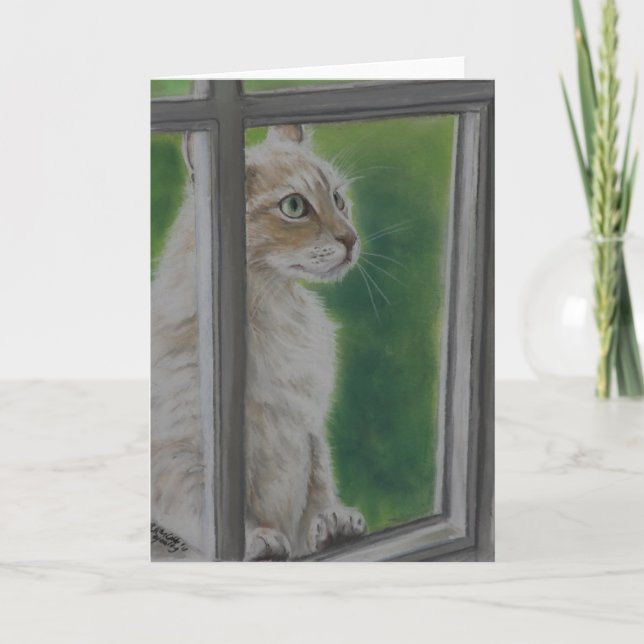 "Lassen Sie mich" in der Katzenkunst Gruß-Karte Karte (Vorderseite)
