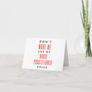 Lassen Sie mich nicht meine Krankenpflegerin Voice Karte