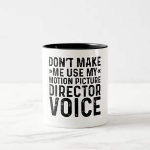 Lassen Sie mich nicht meine Stimme des Filmregisse Zweifarbige Tasse