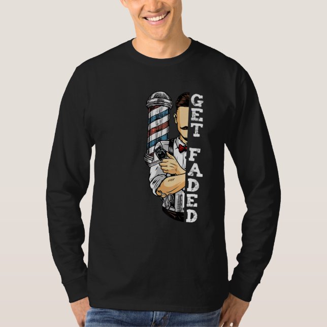 Lassen Sie sich verblasst Barber Friseur Friseursa T-Shirt (Vorderseite)
