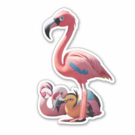 Lassen Sie sich von Flamingo-Themenaufklebern ausd Aufkleber
