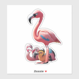 Lassen Sie sich von Flamingo-Themenaufklebern ausd Aufkleber