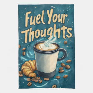 Lassen Sie sich von Kaffee und Kreativität inspiri Geschirrtuch