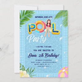 Lassen Sie sich von unserem Pool-Party zum Geburts Einladung