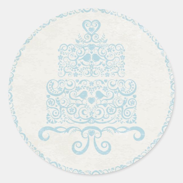 Lassen Sie sie Cake Sticker essen - blau (Vorderseite)