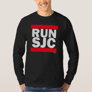 LASSEN Sie SJC Schwarzes - lange Hülse laufen T-Shirt