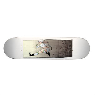 Lassen Sie Teufel-Laufanime-Mädchen laufen Skateboard