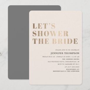 Lassen Sie uns das Brautparty "Bride Taupe & Gold" Einladung