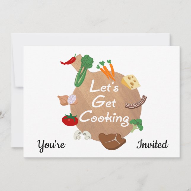 Lassen Sie uns das Cooking Cutting Board bekommen Einladung (Vorderseite)